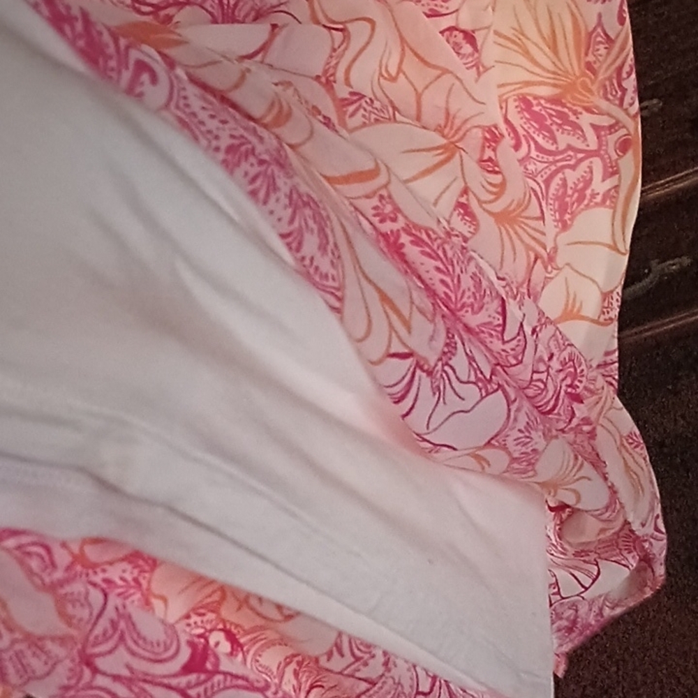 JM Collection Pink and Cream Floral Sleeveless Blouse - Picture 6 of 6